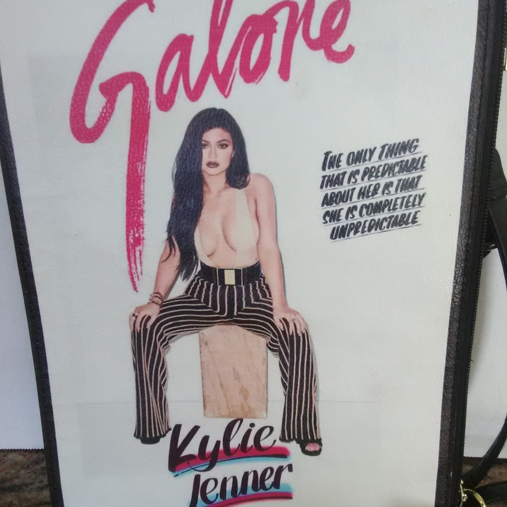 Unique Kylie Jenner Galore Faux Leather Pouch Bag